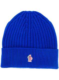 Moncler Grenoble logo embroidered beanie hat