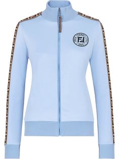 Fendi куртка с логотипом и узором FF по бокам