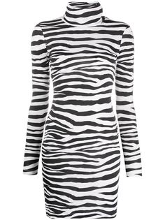 Just Cavalli high-neck zebra mini dress