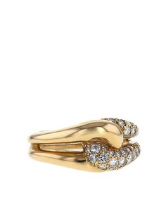 Van Cleef & Arpels плетеное кольцо 1980-х годов из желтого золота с и бриллиантами