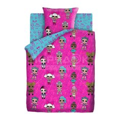 Постельное белье детское поплин (простыня 214х150 см, пододеяльник 215х143 см, наволочка 70х70 см) L.O.L. Surprise! 16262-1/16263-1