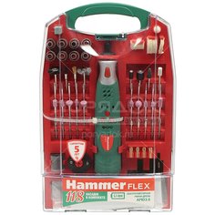 Дрель сетевая безударная Hammerflex AMD3.6 мини с насадками, 0-18000 об/мин, 3.6 Вт