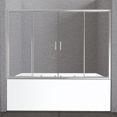 Шторка для ванны 150-180 см BelBagno UNIQUE-VF-2-150/180-140-C-Cr прозрачное