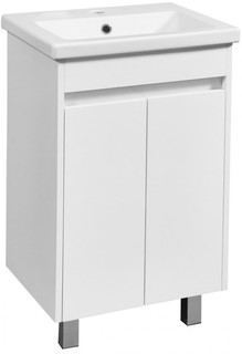 Тумба с раковиной белый глянец/белый матовый 50 см Stella Polar Фаворит SETSP-00000162/UM-COM50/1