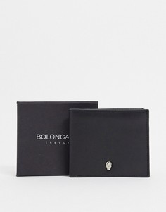 Кожаный бумажник с металлическим черепом Bolongaro Trevor-Черный