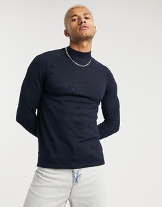 Темно-синий джемпер-водолазка Bershka