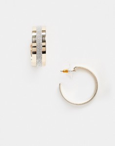 Золотистые серьги-кольца с блестками ALDO-Золотистый