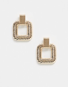 Золотистые квадратные серьги в стиле ретро ALDO-Золотистый