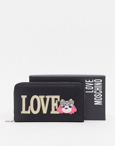 Черный кошелек с логотипом Love Moschino