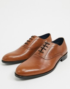 Светло-коричневые кожаные оксфордские туфли Burton Menswear-Коричневый цвет