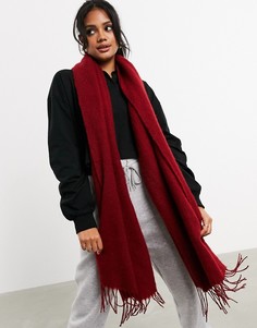 Красный длинный шарф с кисточками ASOS DESIGN