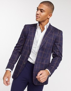 Темно-синий пиджак в клетку Only & Sons