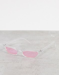 Солнцезащитные очки "кошачий глаз" с розовыми стеклами SVNX-Прозрачный