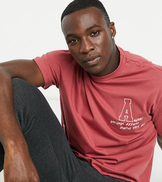 Свободная футболка с вышитым логотипом ASOS Actual Tall-Розовый