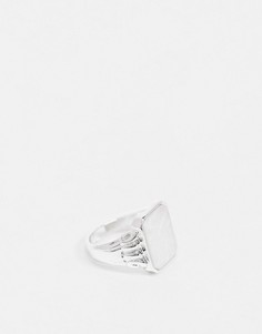 Серебристое кольцо-печатка с жемчугом Chained & Able-Серебристый