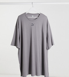 Выбеленное серое платье-футболка Puma Plus эксклюзивно для ASOS-Фиолетовый цвет