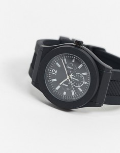 Черные часы с силиконовым ремешком Topman-Черный