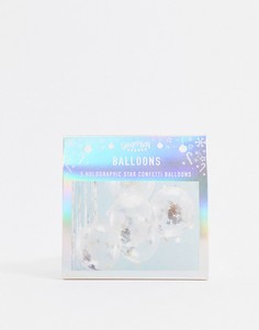Надувные шары с голографическими конфетти Ginger Ray-Серебряный