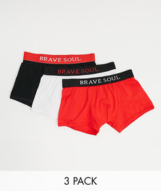 Набор из 3 боксеров-брифов (красные/черные/белые) Brave Soul-Мульти