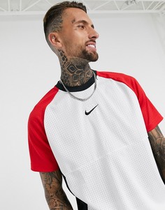 Бело-красная футболка с круглым вырезом Nike Air-Белый