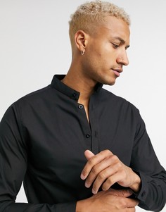 Приталенная рубашка с воротом на пуговице Bolongaro Trevor-Черный цвет