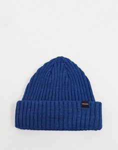 Темно-синяя шапка-бини в рубчик Jack & Jones-Темно-синий