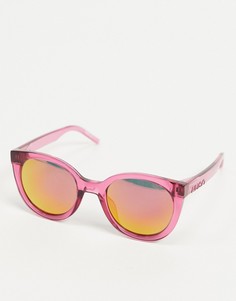 Круглые солнцезащитные очки с розовыми стеклами HUGO-Розовый