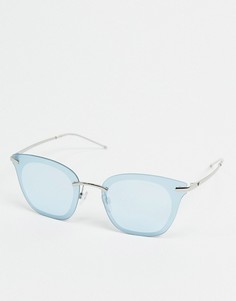 Синие солнцезащитные очки в квадратной оправе Emporio Armani-Синий