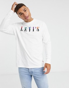 Белый лонгслив с логотипом Levis