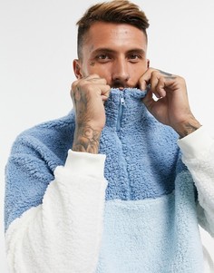 Спортивный oversized-топ пастельных тонов в стиле колор блок ASOS DESIGN-Бежевый