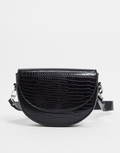 Черная сумка с рисунком крокодиловой кожи Pimkie-Черный