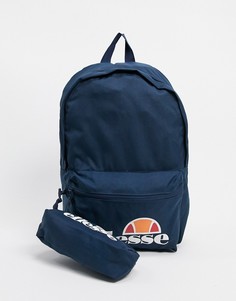 Темно-синий пенал и рюкзак с логотипом ellesse