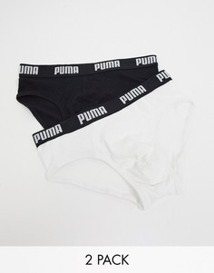 Набор из 2 трусов черного/белого цвета с логотипом на поясе Puma-Многоцветный