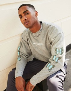 Свитшот в стиле oversized с принтом ASOS Dark Future-Серый