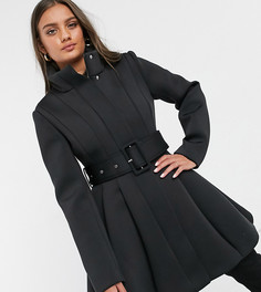 Черное короткое пальто ASOS DESIGN Petite-Черный цвет
