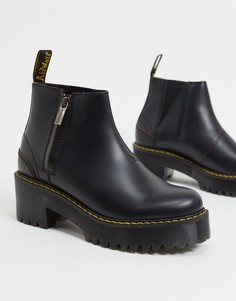 Черные ботинки челси на каблуке с молниями Dr Martens-Черный