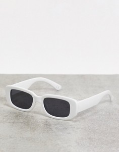 Белые солнцезащитные очки в прямоугольной оправе ASOS DESIGN-Белый