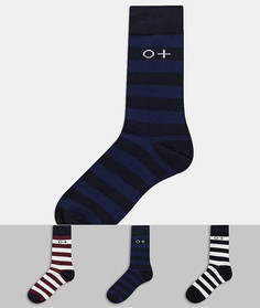 Набор из 3 пар носков в полоску Only & Sons-Темно-синий