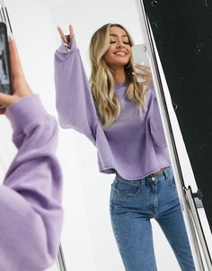 Фиолетовый выбеленный oversized-свитшот с необработанным краем ASOS DESIGN-Фиолетовый цвет