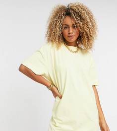 Платье-футболка мини лимонного цвета COLLUSION-Зеленый цвет