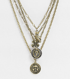 Золотистое ожерелье в несколько рядов Reclaimed Vintage inspired-Серебряный
