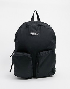 Черный рюкзак с логотипом Hollister