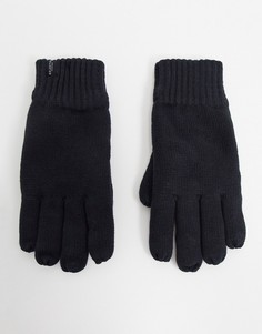 Черные трикотажные перчатки Selected Homme-Черный