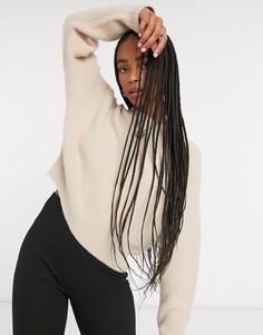 Бежевый джемпер с круглым вырезом Bershka-Neutral