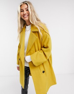 Двубортное пальто горчичного цвета Native Youth-Желтый