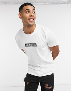 Белая футболка с логотипом Abercrombie & Fitch-Белый