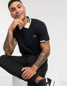 Черное поло с окантовкой Fred Perry-Черный