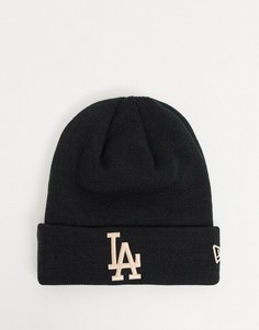 Трикотажная шапка-бини New Era MLB LA Dodgers-Черный