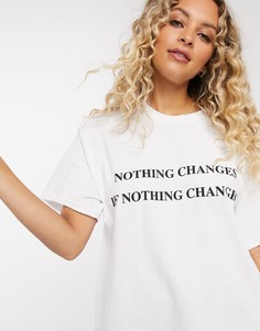 Oversized-футболка с надписью "change" New Girl Order-Белый