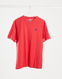 Красная футболка с логотипом на груди Russell Athletic Baseliner-Красный